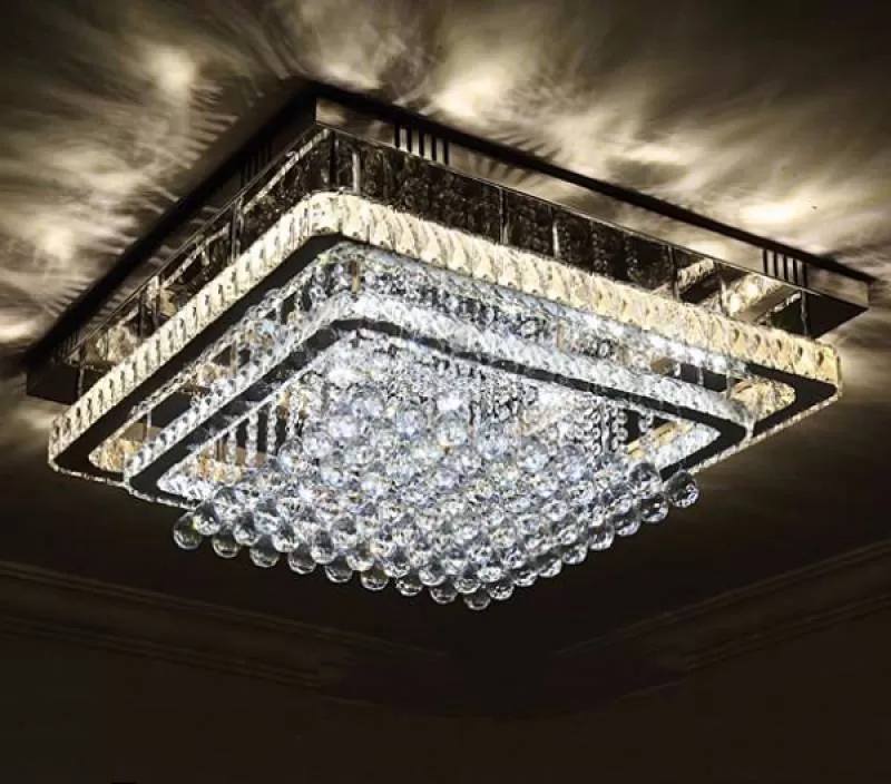 Đèn mâm ốp trần pha lê 3 tầng KD1956TB, 750 mm