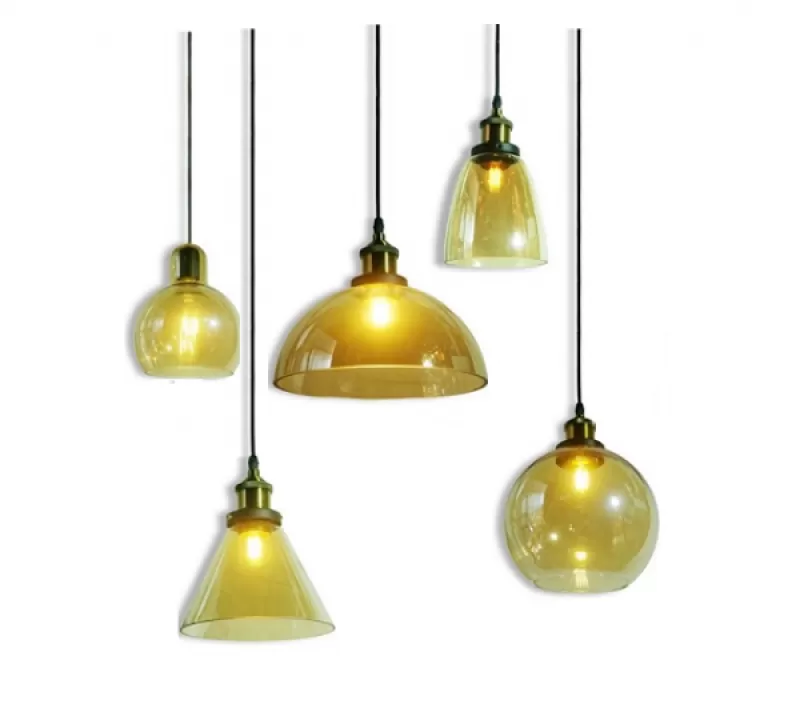 Đèn treo thả trần, quầy Bar TT03 ABC và TT05A. Bộ 5 đèn thủy tinh cao cấp