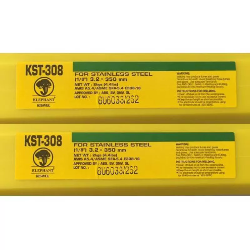 Kiswel Covered Electrode KST-308 For Stainless Steel, 2.6 X 350mm, 2kg/ea, 20kg/box