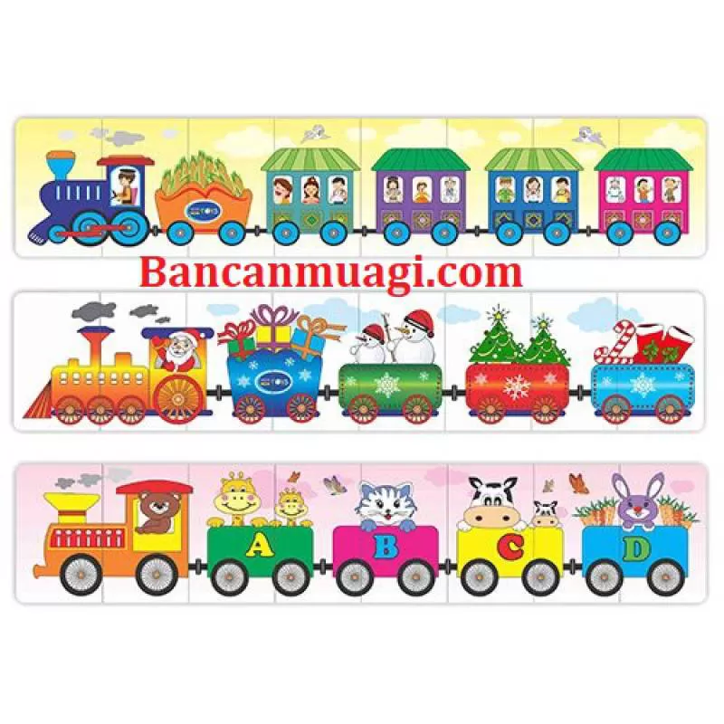 Đồ chơi Bộ ba xe lửa bằng Gỗ