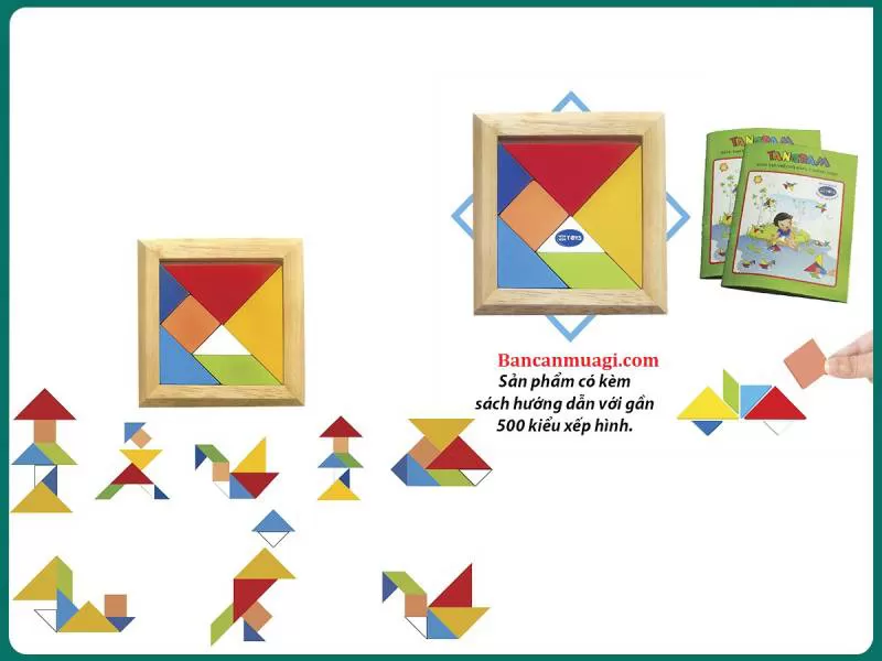 Đồ chơi Tangram đơn bằng Gỗ