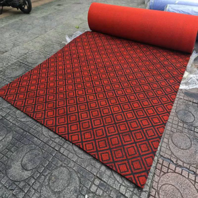 Thảm sàn ô vuông Jacquard 08 đỏ