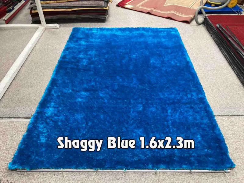 Thảm trang trí màu xanh dương Shaggy blue 1.6x2.3m 