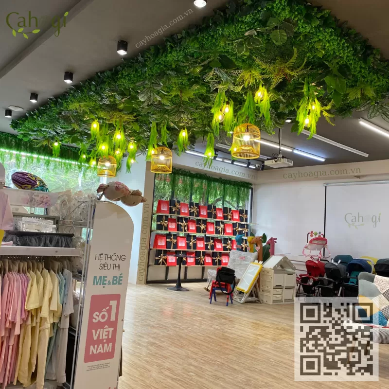 Thi Công Trần Cây Rủ Nhân Tạo Tại Siêu Thị BIBO MART