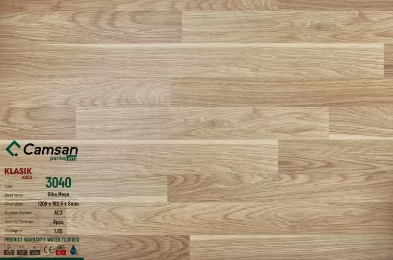 Sàn Gỗ Camsan Klasik Aqua 8mm – 3040