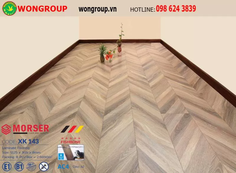 Sàn gỗ xương cá Morser XK 143