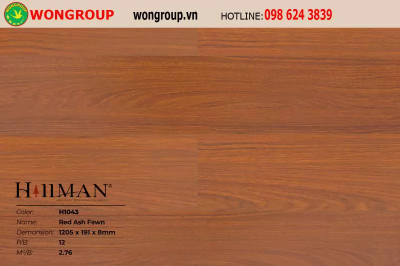 Sàn gỗ Hillman Ambition H1043 Red Ash Fawn - 8mm - AC4 - AQ4