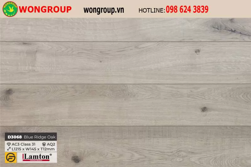 Sàn gỗ Lamton Havana D3068 Blue Ridge Oak - 12mm - AC3 - AQ2