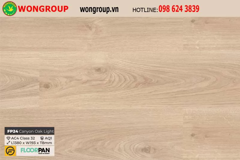 Sàn gỗ Floorpan Red FP24 Canyon Oak Light - 8mm - AC4 - AQ1