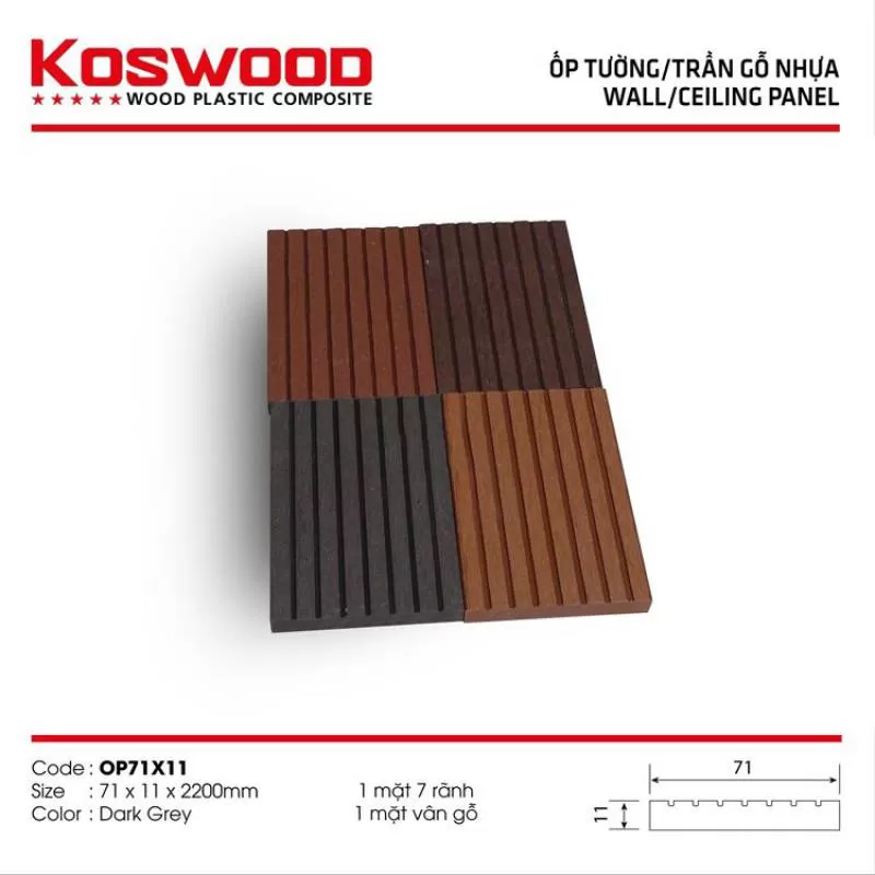 Thanh Lam Đa Năng Gỗ Nhựa Ngoài Trời Koswood OP71X11