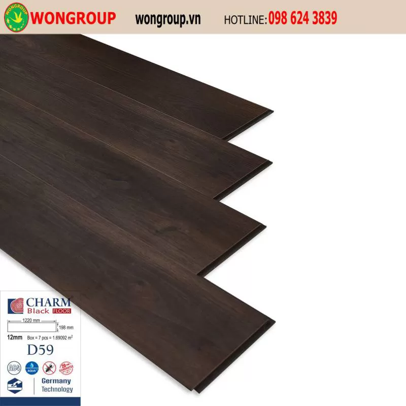 Sàn gỗ CHARM BLACK 12mm D59