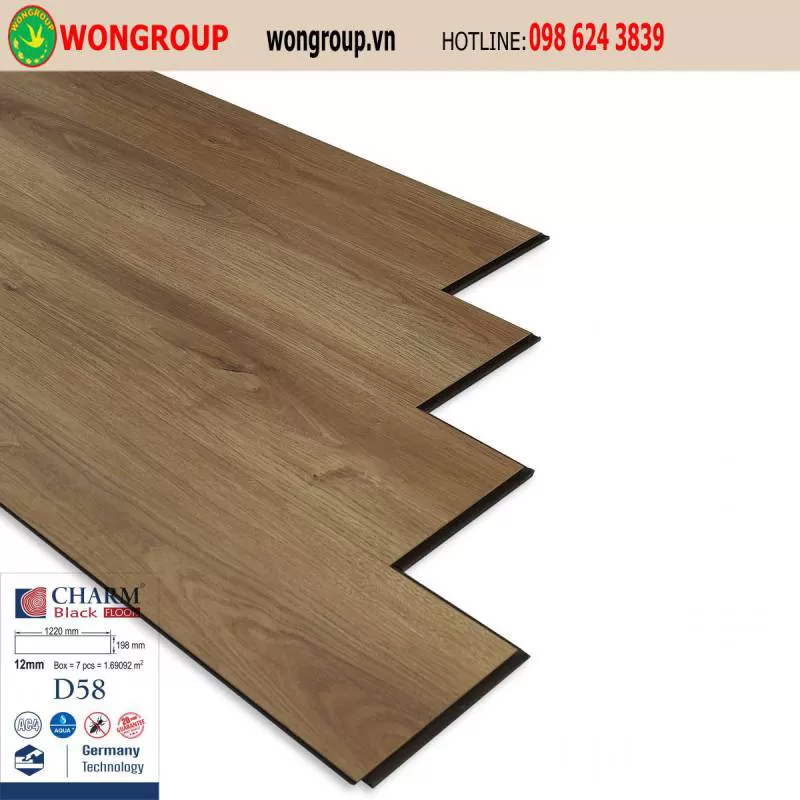 Sàn gỗ CHARM BLACK 12mm D58