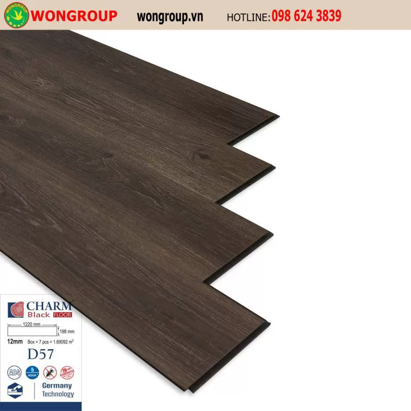 Sàn gỗ CHARM BLACK 12mm D57