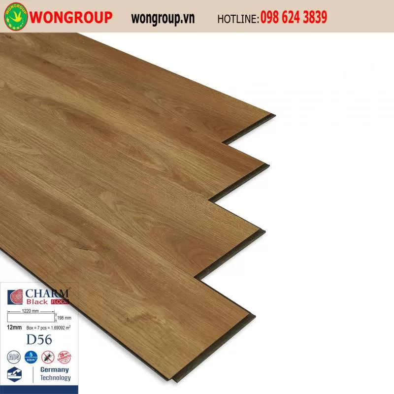 Sàn gỗ CHARM BLACK 12mm D56