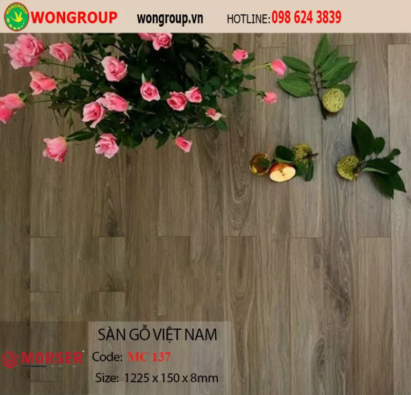 Sàn Gỗ Morser MC 137 cốt xanh 8mm