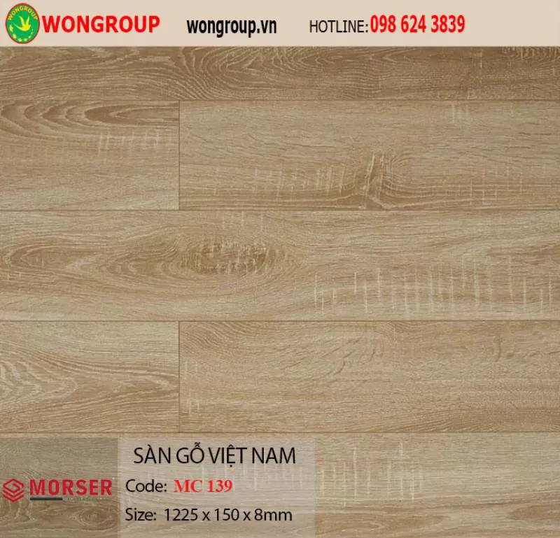 Sàn Gỗ Morser MC 139 cốt xanh 8mm