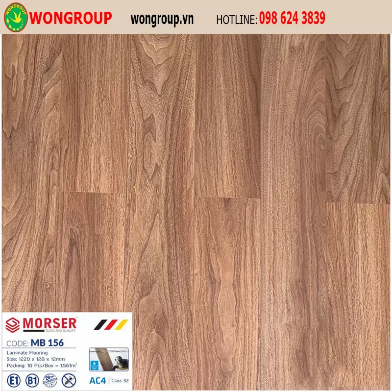 Sàn Gỗ Morser MB156 12mm Mặt Bóng