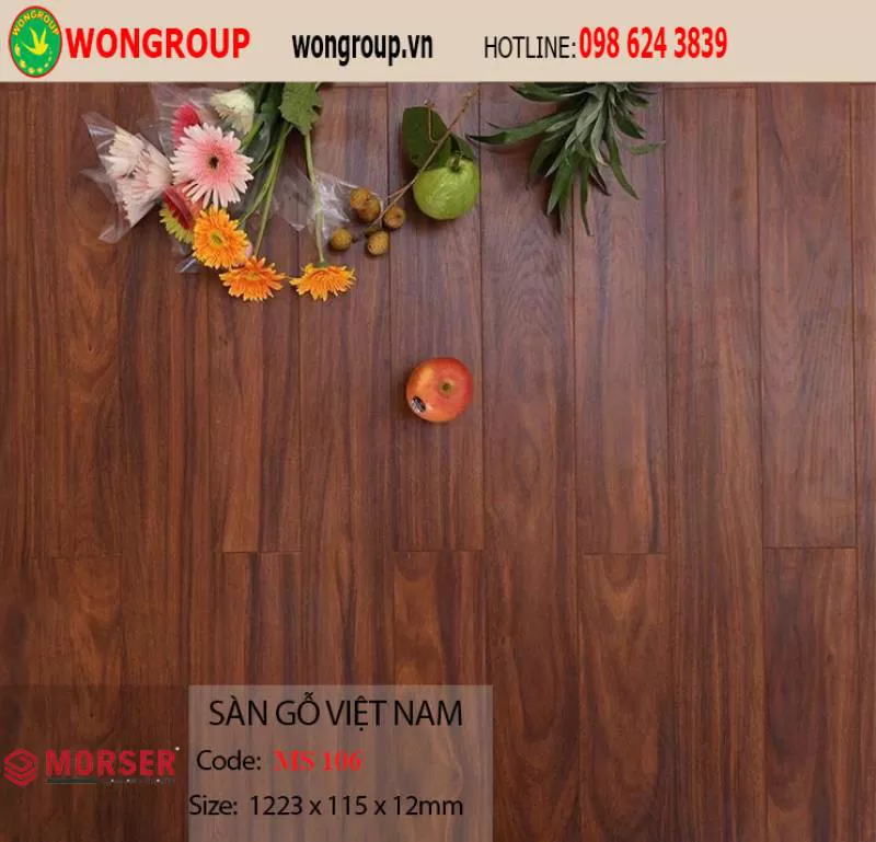 Sàn Gỗ Morser MS 106 cốt xanh 12mm