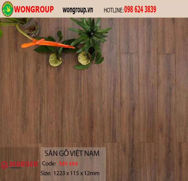 Sàn Gỗ Morser MS 104 cốt xanh 12mm