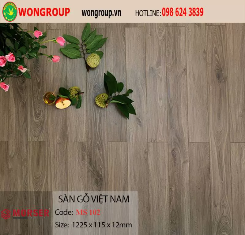 Sàn Gỗ Morser MS 102 cốt xanh 12mm