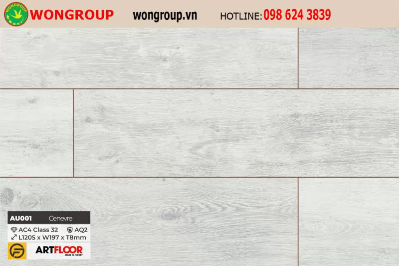 Sàn gỗ Artfloor Urban AU001 Cenevre - 8mm - AC4 - AQ2