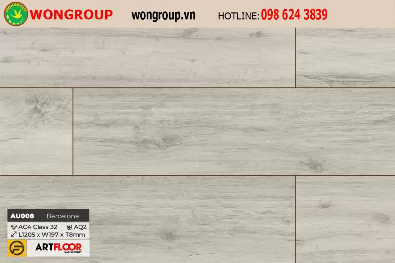 Sàn gỗ Artfloor Urban AU008 Barcelona - 8mm - AC4 - AQ2