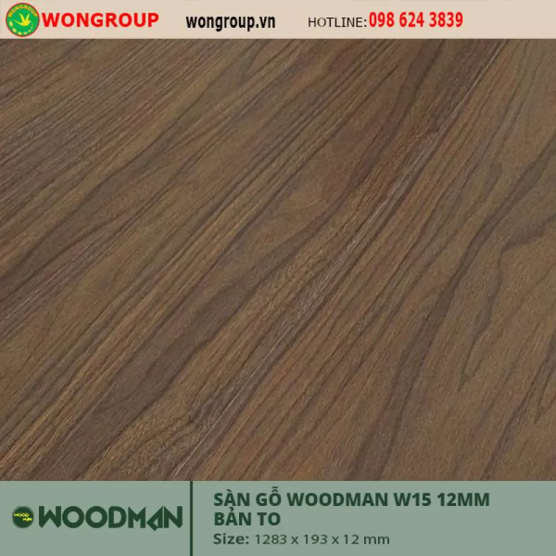 Sàn gỗ WOODMAN W15 12mm bản to