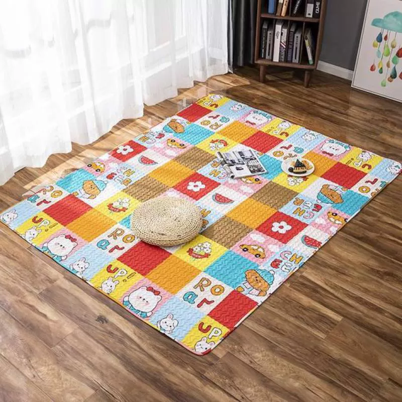 Thảm Cotton Trải Sàn Họa Tiết Sắc Màu Cho Bé Hiện Đại – Gấu
