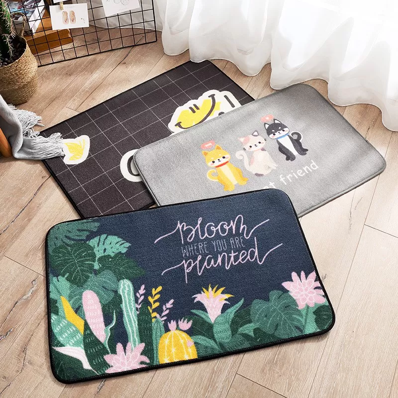 Thảm Lau Chân Hút Bụi Sợi Polyester In Màu Hiện Đại