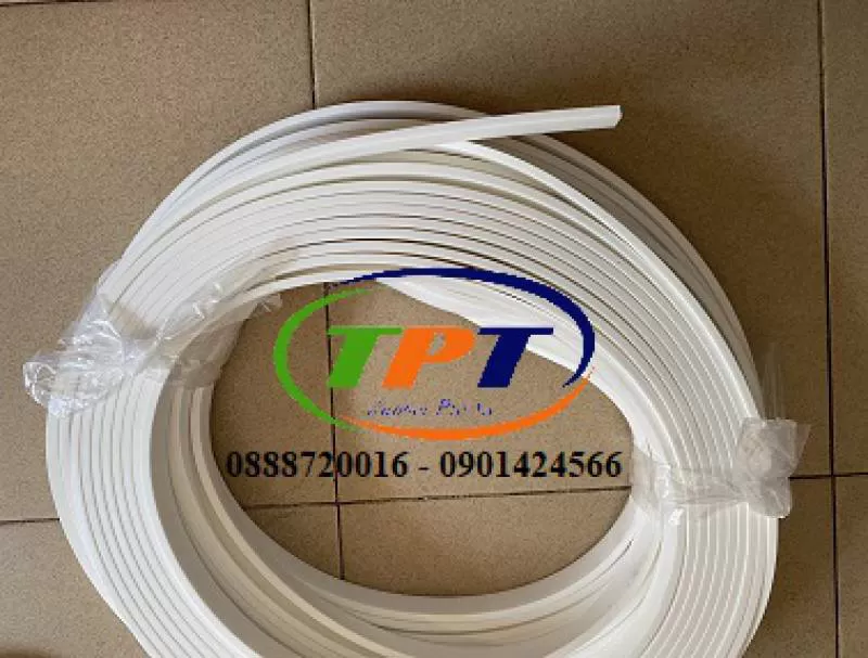 Gioang silicone xốp trắng mặt cắt hình chữ nhật