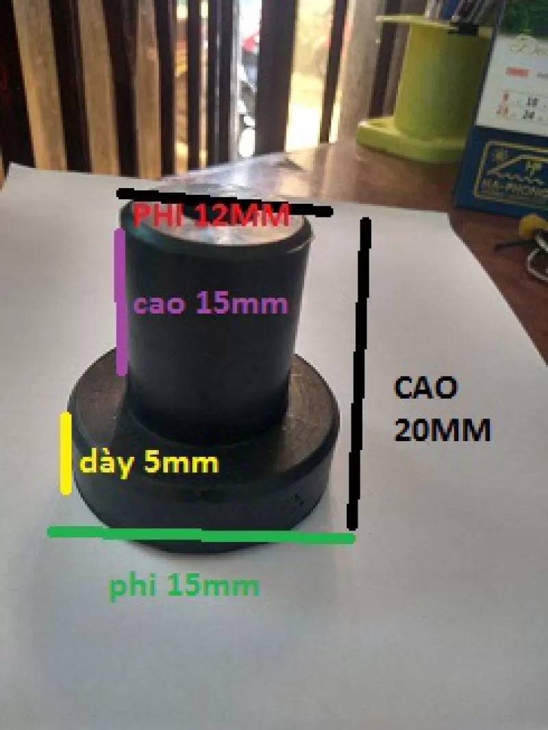 Nut cao su giảm chấn phi 65mm