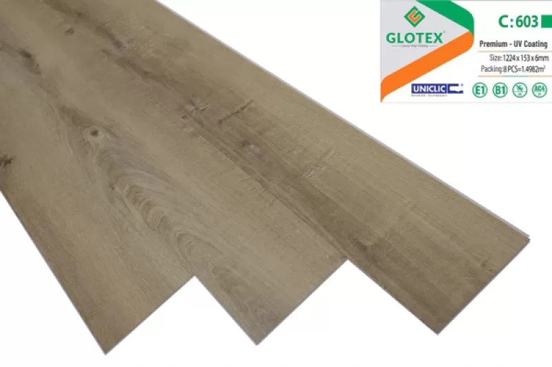 Sàn nhựa hèm khóa Glotex 6mm mã C603