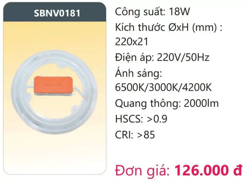 Bóng LED vòng đổi màu SBNV0181