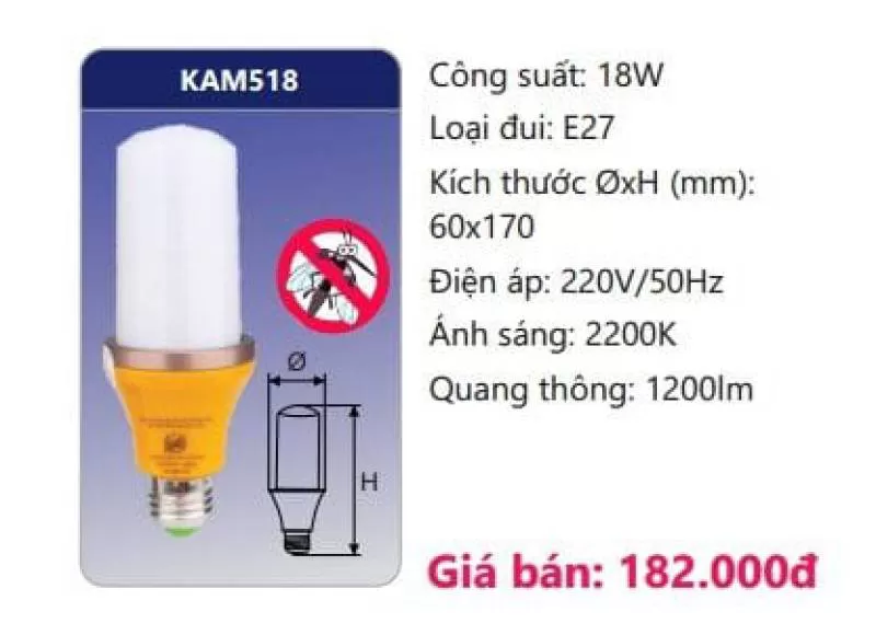 Bóng LED đuổi muỗi KAM518