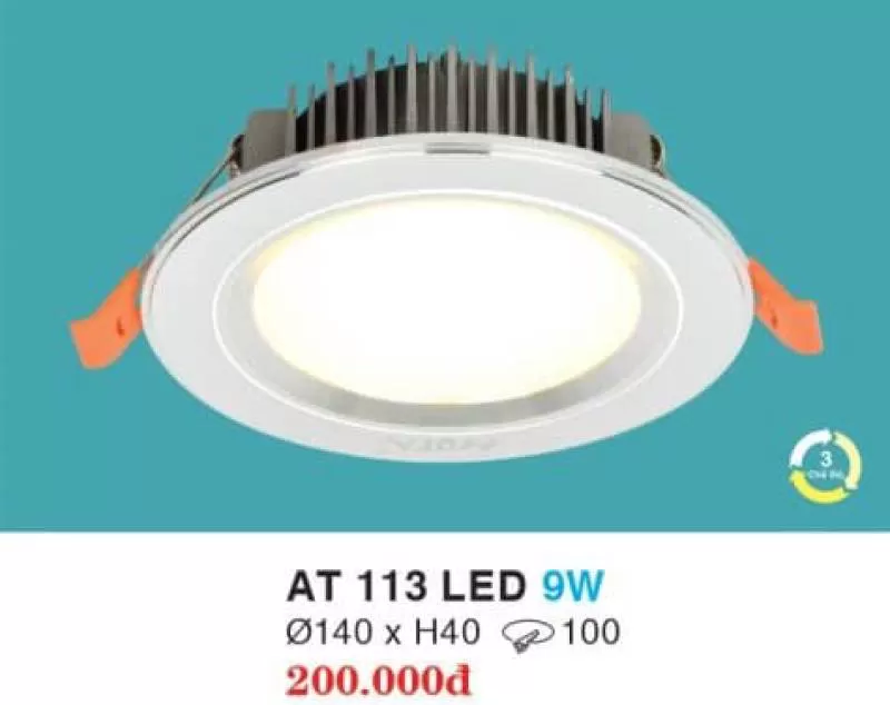 Đèn downlight âm trần AT 113 led 9W 