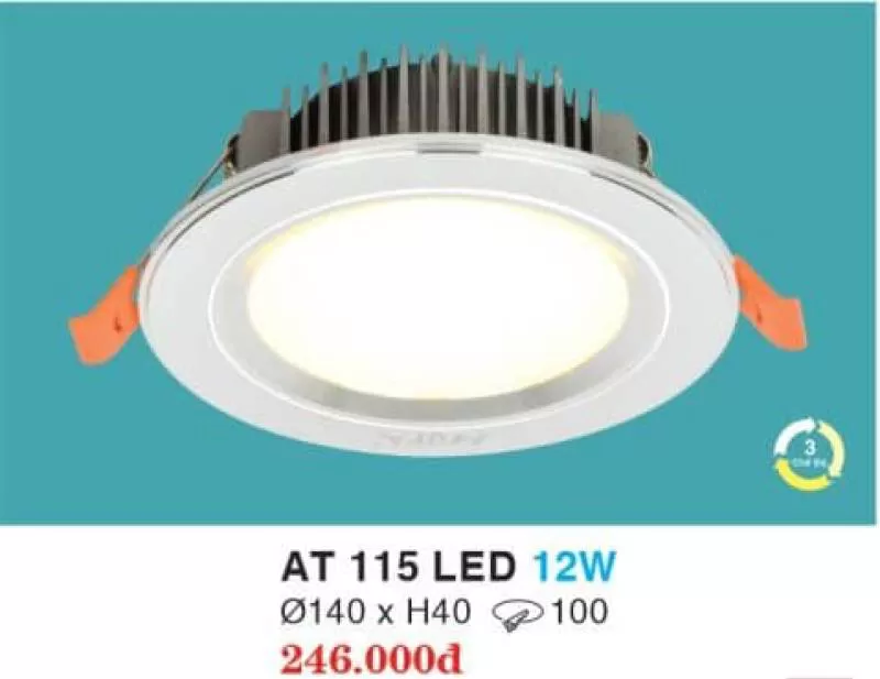 Đèn downlight âm trần AT 115 led 12W 