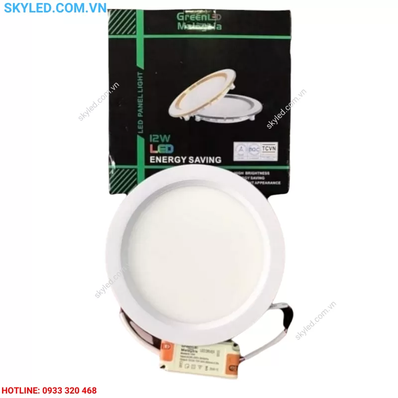 Đèn Âm Trần Downlight 12W Cao Cấp Viền Trắng Greenled Malaysia