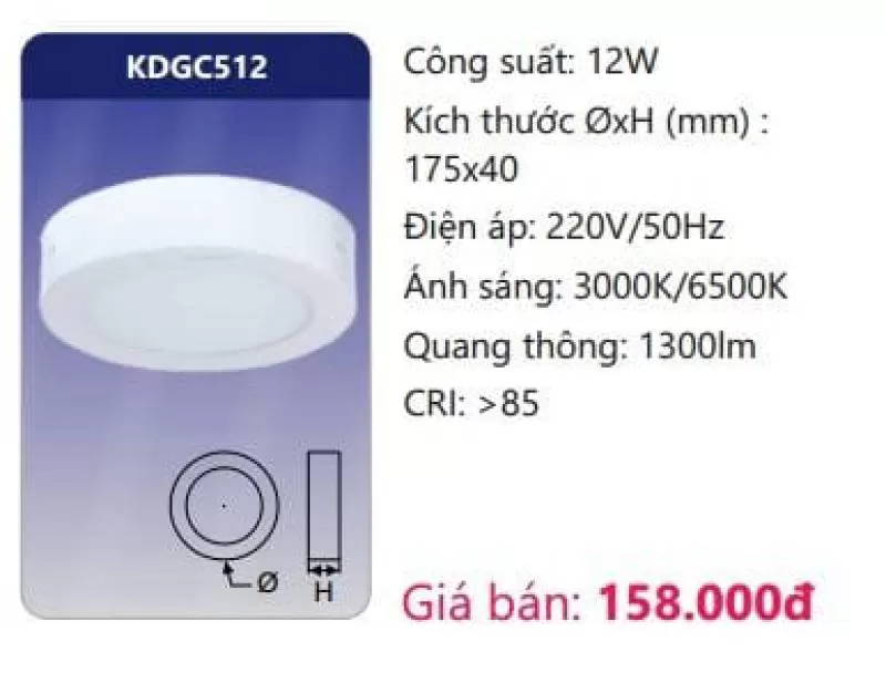 Đèn LED panel gắn nổi KDGC512 