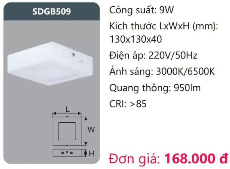 Đèn LED panel gắn nổi SDGB509 
