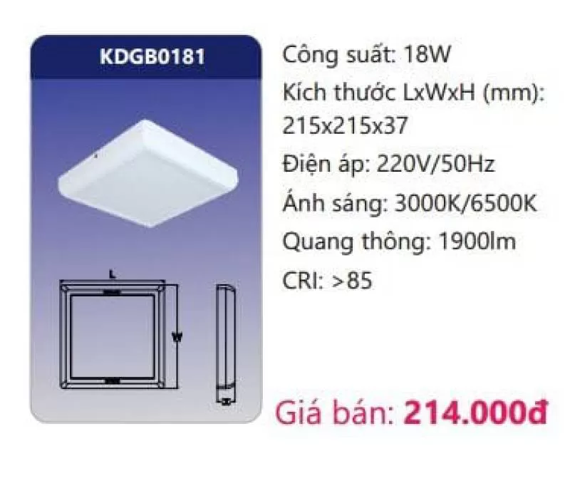 Đèn LED panel nổi viền tròn KDGB0181