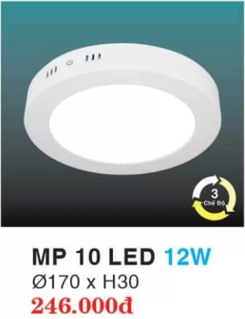 Đèn led mâm phẳng đổi màu hợp kim nhôm cao cấp MP 10 LED 12W HUFA 