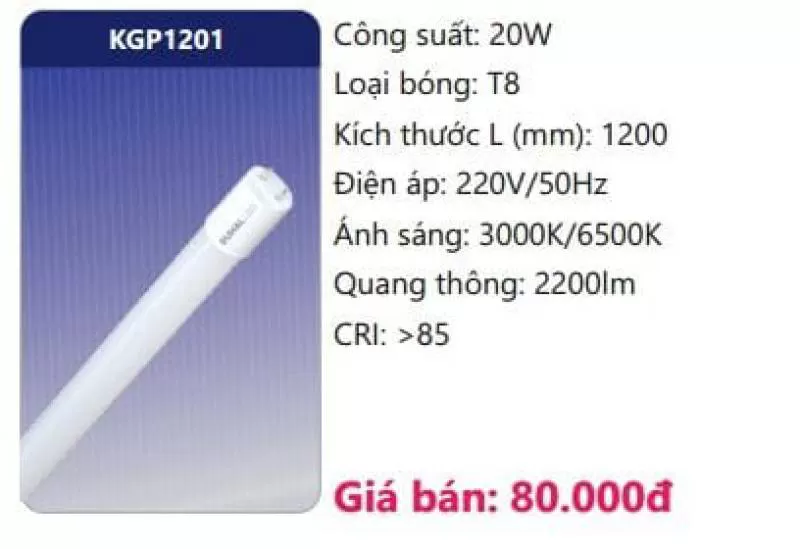 Bóng LED tuýp thủy tinh KGP1201