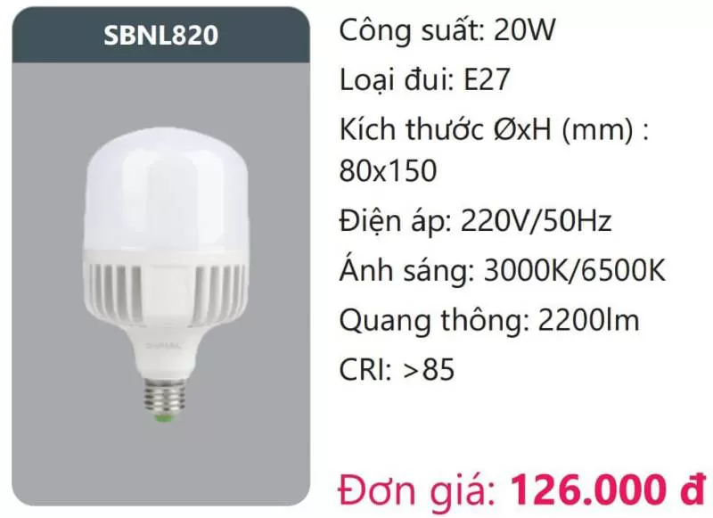 Bóng LED SBNL820