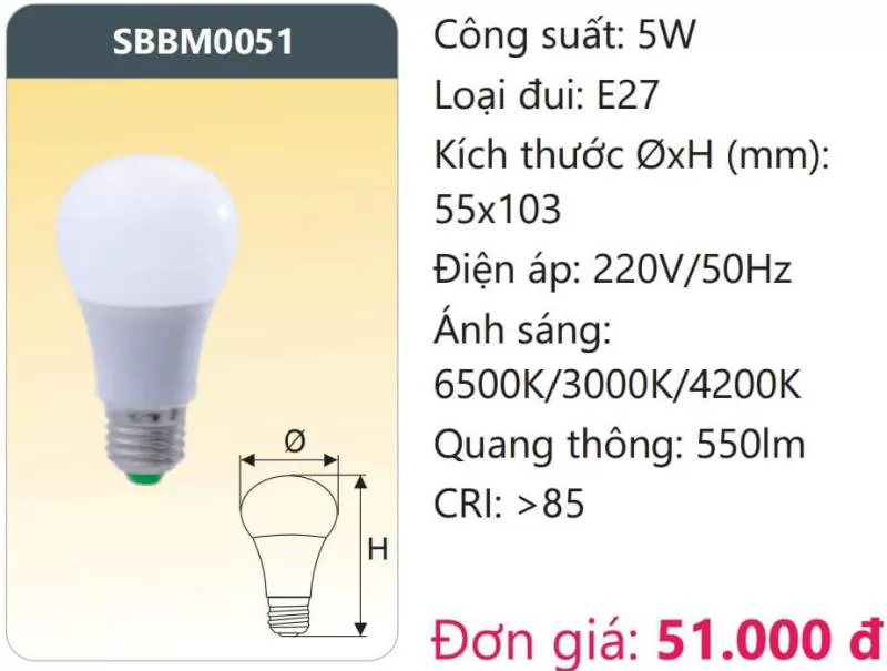 Bóng LED đổi màu SBBM0051