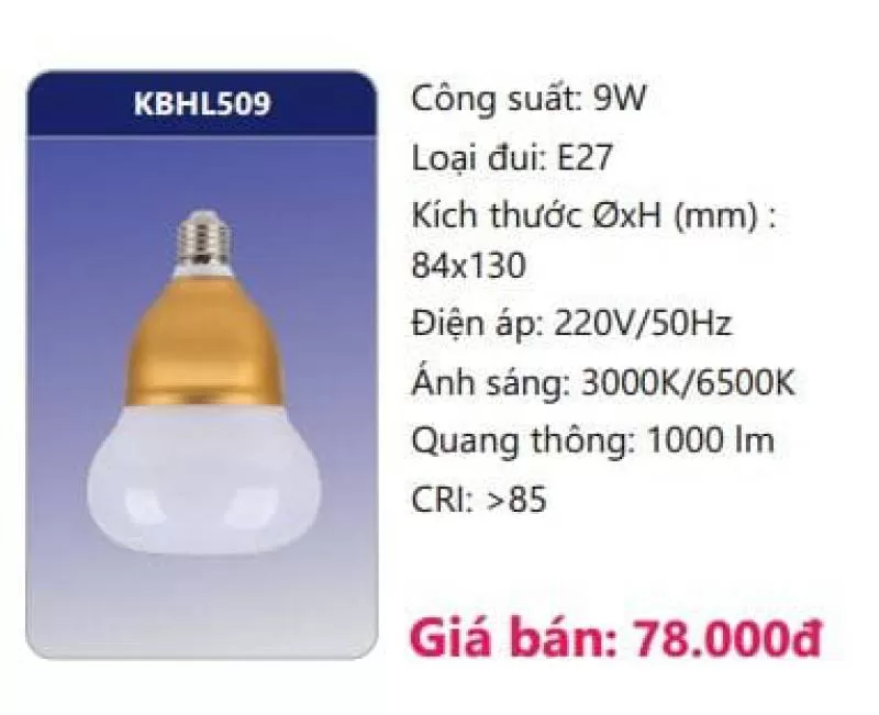 Đèn led bulb KBHL509 9W