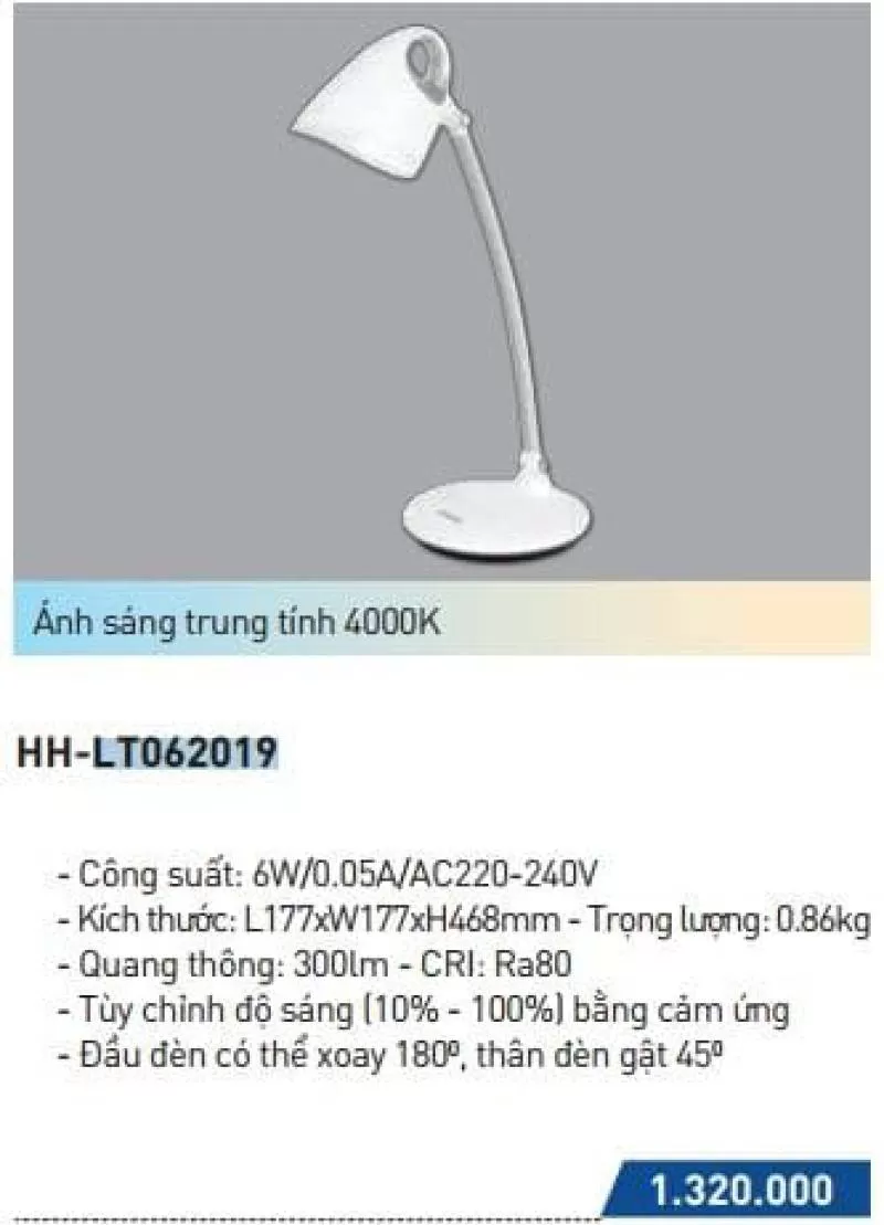 Đèn bàn led- Tuổi thọ 20.000 giờ HH-LT062019
