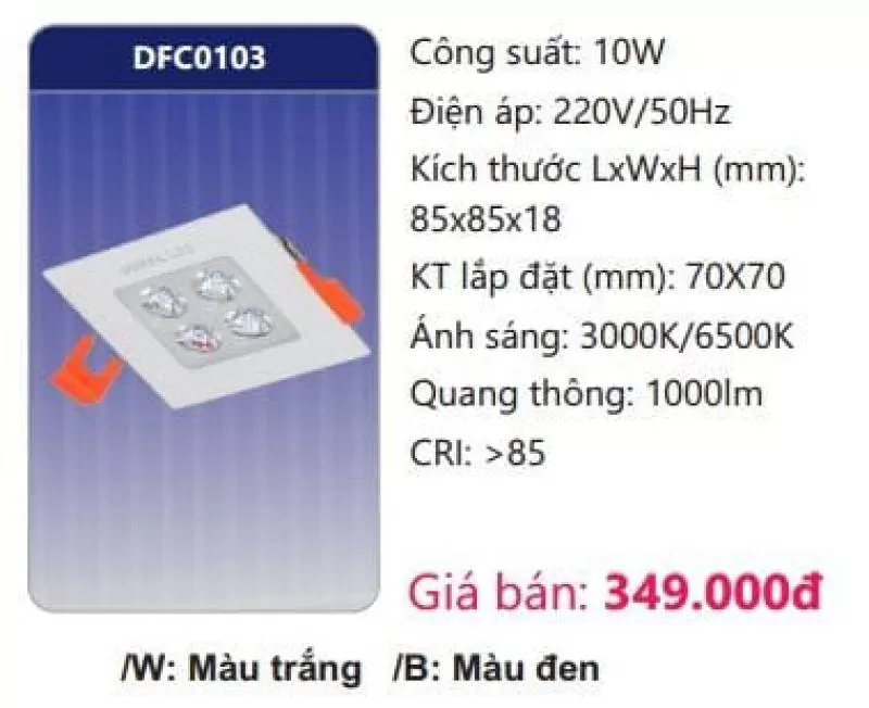 Đèn LED âm trần chiếu điểm DFC0103 