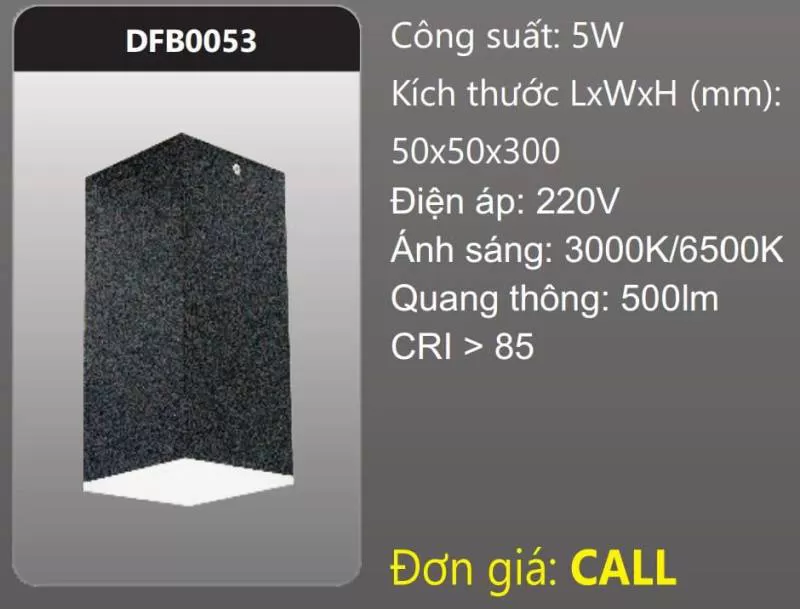 Đèn LED vuông tán quang gắn nổi trang trí DFB0053