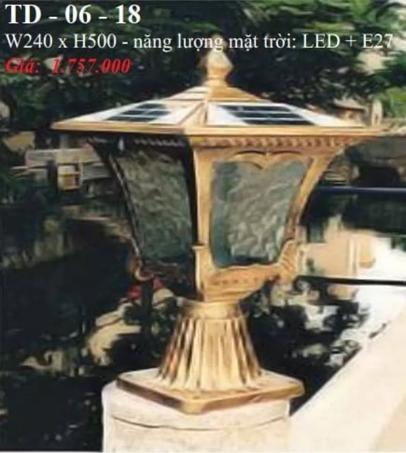 Trụ đèn NLMT ngoài trời TD-06-18