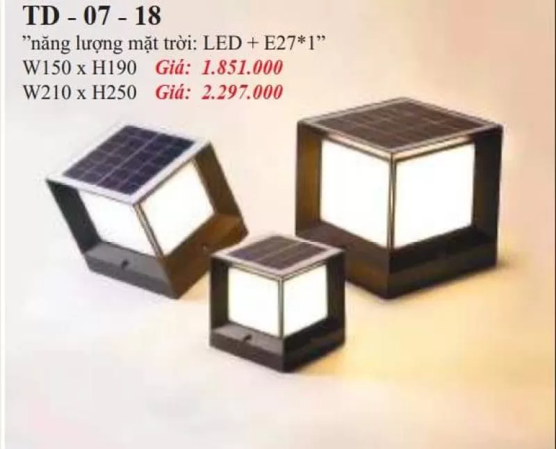 Trụ đèn NLMT ngoài trời TD-07-18